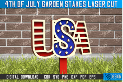 4th of July Garden Stakes | Plant Stakes | Plant Marker | Lawn Stakes