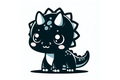 Bundle of Cute baby triceratops cartoon