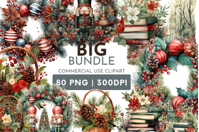 Christmas Watercolor Clipart Bundle