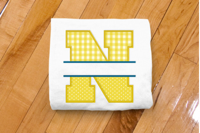 Varsity Letter N Split | Applique Embroidery