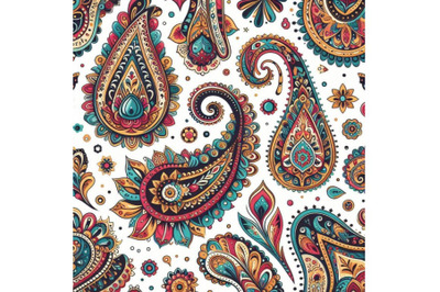 Bundle of Colorful seamless Paisley pattern - Copy