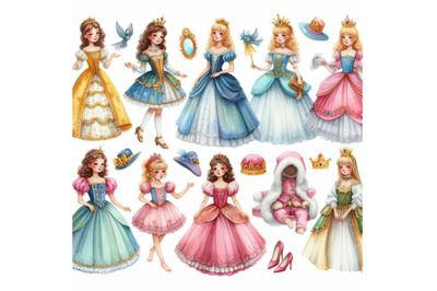 Bundle of princess in different costumes