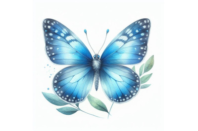 Bundle of Blue butterfly on a white background