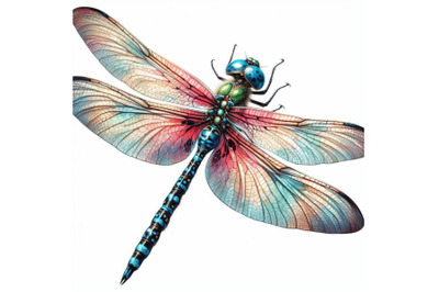 Bundle of Beautiful big Dragonfly isolated