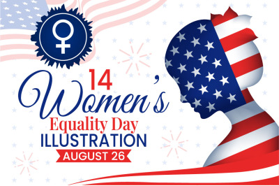 14 Women Equality Day in United States Illustration