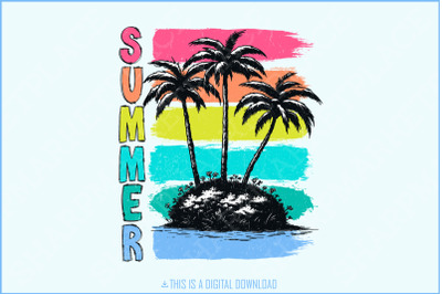 Summer Vibes PNG, Beach Vibes PNG, Hello Summer PNG, Bright Doodle, Lake Days png, Tropical Palm Tree, Ocean Sunset png, Vacation png