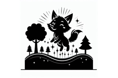 A bundle of happy Aardwolf clipart with tree and light emitting&2C;