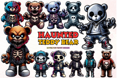 Haunted Teddy Bear Illustration Clipart