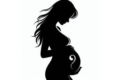 A bundle of Pregnant woman silhouette&2C; vector symbol