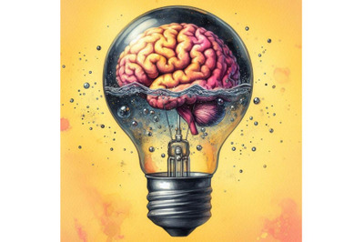 Bundle of The brain inside the light bulb and inside the light bulb we