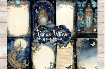 Lunar Witch Junk Journal Page | Ephemera Bundle