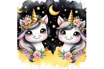 Bundle of Cute unicorn cartoon horse head