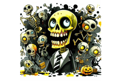 Bundle of Cartoon funny zombie character