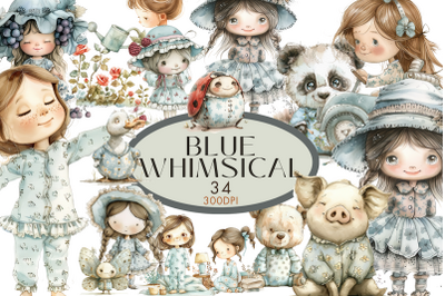 Blue Whimsical Cute Clipart