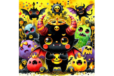 Bundle of Cute and colorful cartoon demon