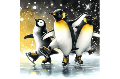 Bundle of Penguins ice skating