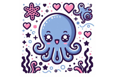 Bundle of kawaii very a cute octopus loved