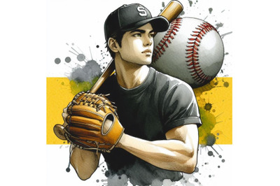 Bundle of Cartoon a baseball player