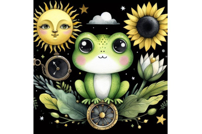 Bundle of Cute green frog character