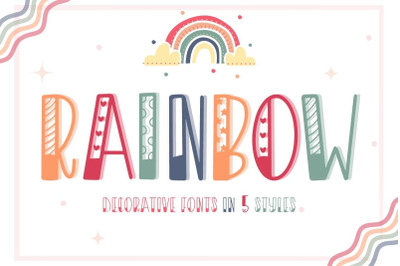 Rainbow - 5 styles Decorative Font