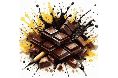 A set of Chocolate splash