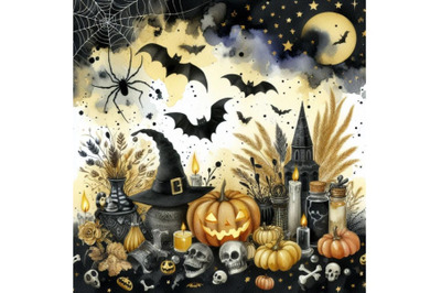 Bundle of Halloween topic background