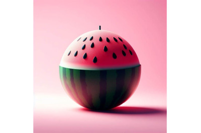 Bundle of watermelon, pink background 3D