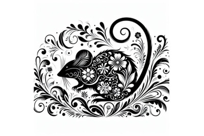 Bundle of beautiful decorative mouse abstract floral