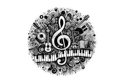 Bundle of Doodle melody art isolated