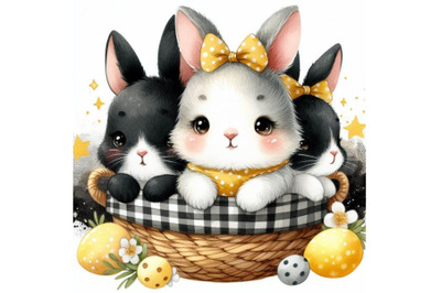 Bundle of Cute little rabbit cartoon