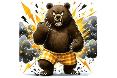 Bundle of Angry bear cartoon