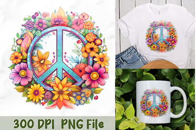 Floral Peace Symbol in Bloom