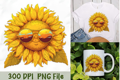 Radiant Sunflower with Sunglasses