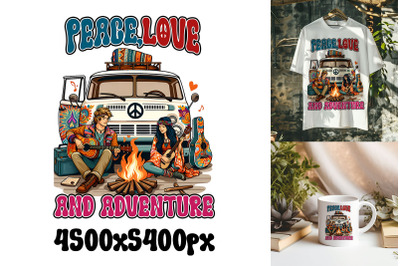 Peace&2C; Love&2C; and Adventure VW Bus