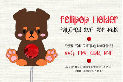 Rottweiler Dog | Lollipop Holder | Paper Craft Template