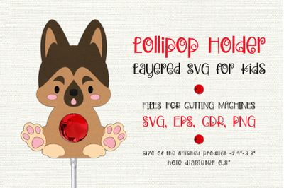 German Shepherd | Lollipop Holder | Paper Craft Template