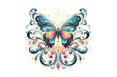 Bundle of butterfly design over white background&2C;