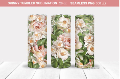 Roses blossom Tumbler Wrap | Floral Tumbler Sublimation