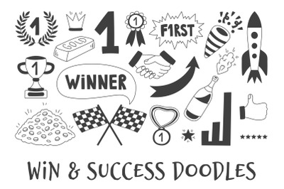 Win &amp;amp; Success Doodles PNG Clipart