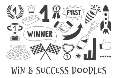 Win &amp; Success Doodles PNG Clipart