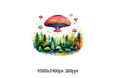 Enchanted Mushroom Forest Scene