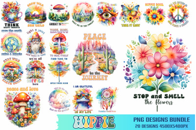 Hippie PNG files Bundle