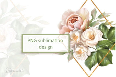 White roses PNG | Floral Sublimation design