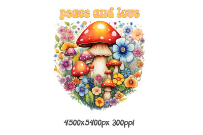 Peace and Love with Heart Mushrooms