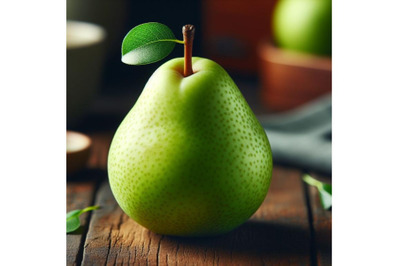 Bundle of green pear fruit,