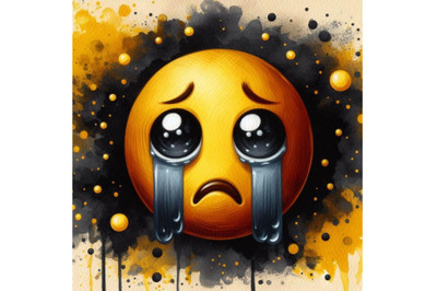Bundle of A sad crying emoji emoticon