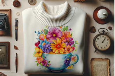 Blossoming Floral Tea Cup