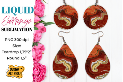 Abstract Earrings Sublimation. Teardrop and Round