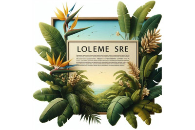 A bundle of Sign with text space of Tropical Leaves