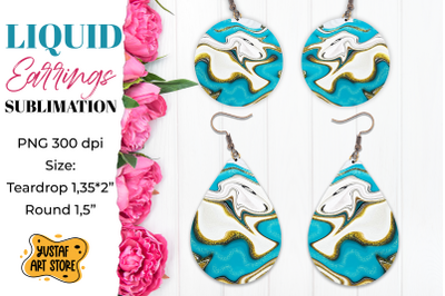 Abstract Earrings Sublimation. Teardrop and Round